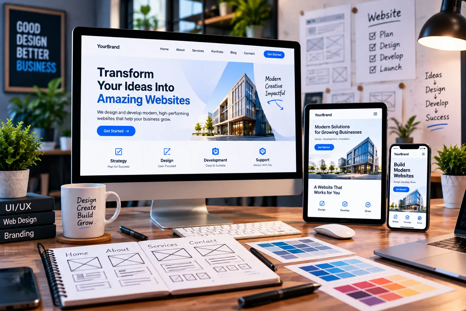 Custom web design and UI UX services