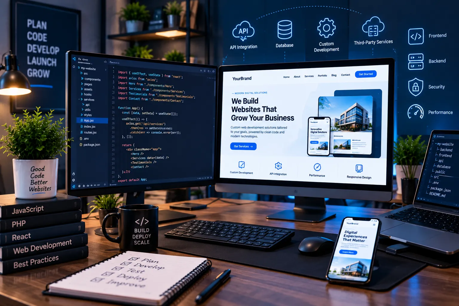 Custom web development services for businesses