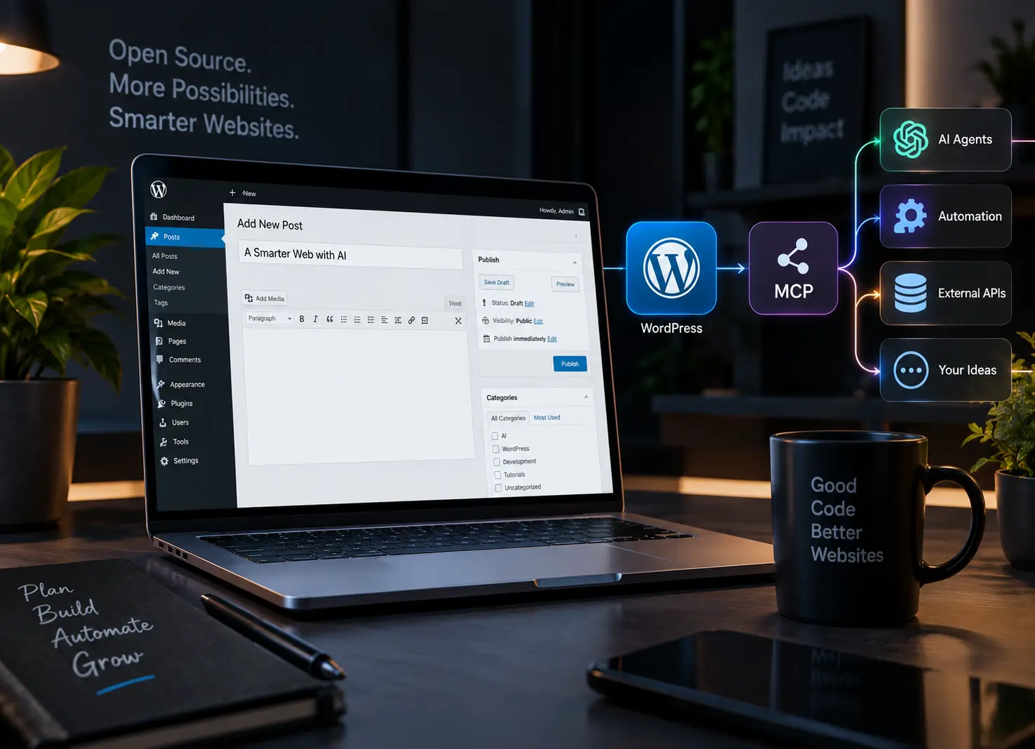 WordPress MCP integration with AI agents and automation
